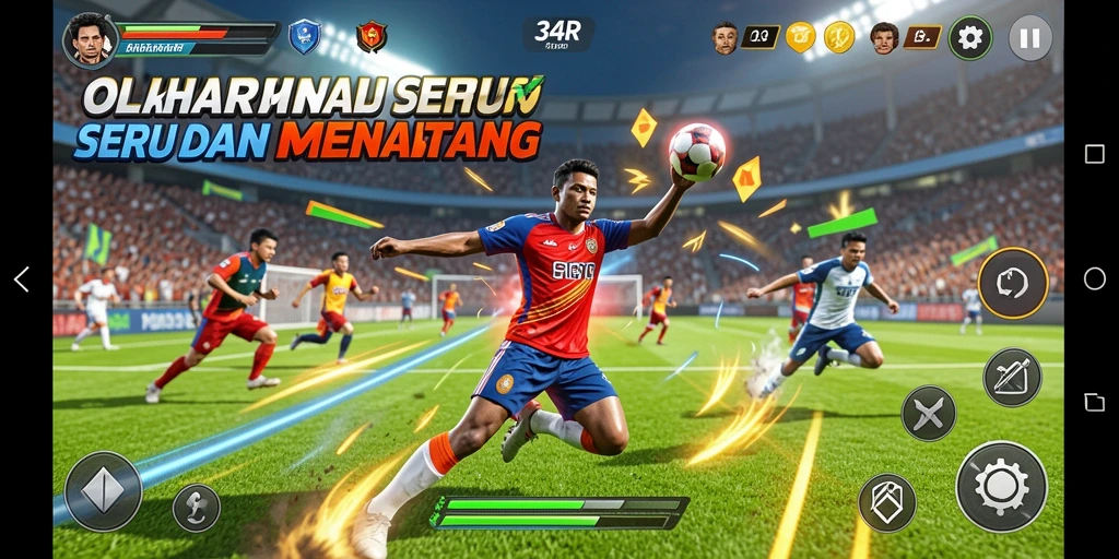 Tampilan gameplay 34R dengan aksi olahraga yang seru.