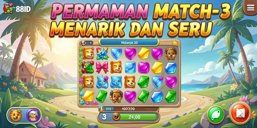 Tampilan gameplay 88ID yang seru dan penuh warna.