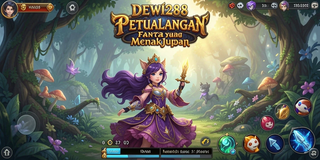 Tampilan gameplay DEWI288 dengan aksi pertempuran seru.