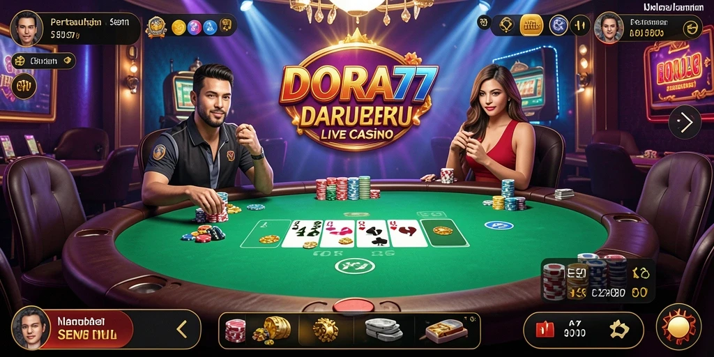 Tampilan gameplay DORA77 yang menawan dalam Live Casino.