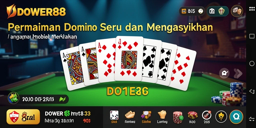 Screenshot gameplay DOWER88 menunjukkan momen seru saat bermain Domino.
