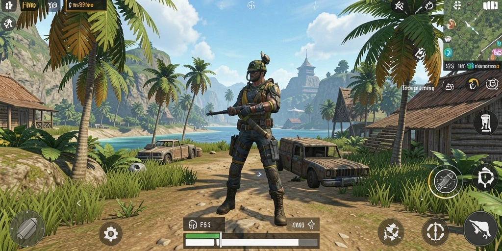 Screenshot gameplay FW66 menunjukkan petualangan seru di dunia terbuka.