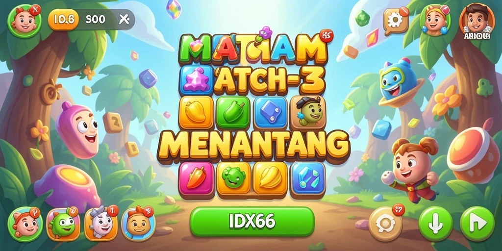 Gameplay IDX66 yang seru dan penuh warna di layar ponsel.