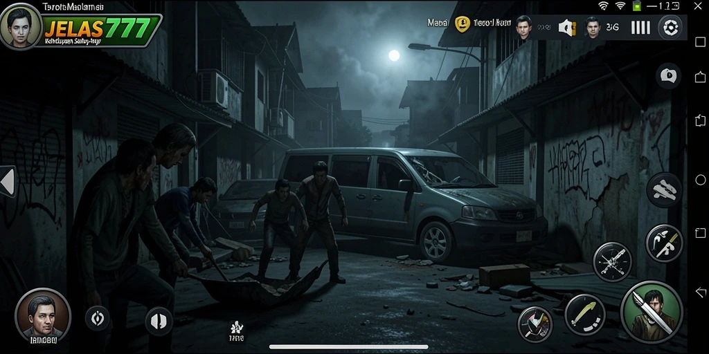 Screenshot JELAS777 menunjukkan aksi menegangkan dalam suasana horor.