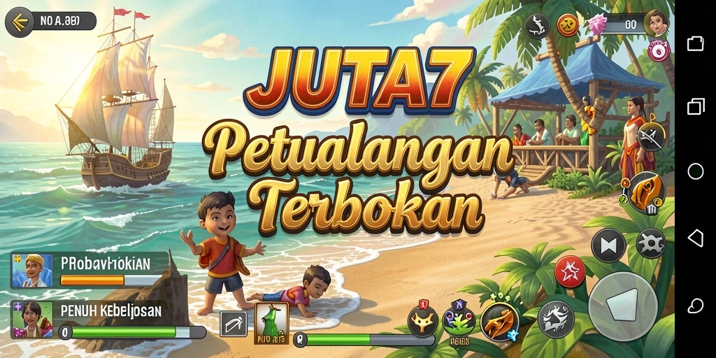 Tampilan gameplay <strong>JUTA7</strong> yang menunjukkan kebebasan eksplorasi di dunia terbuka.