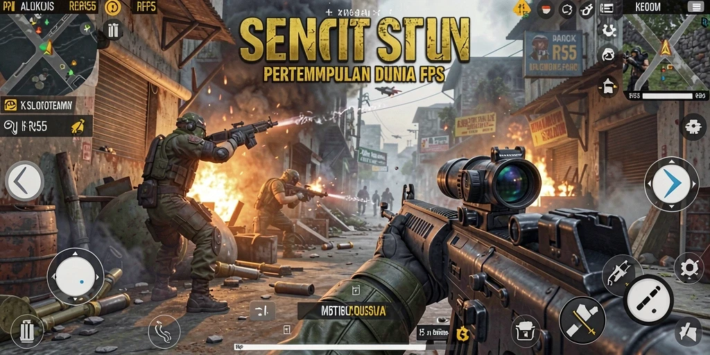 Gameplay seru RP55 dengan aksi FPS yang mendebarkan.