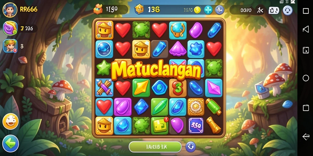 Tampilan gameplay Match-3 yang seru dan berwarna-warni.