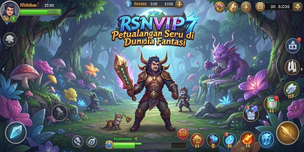 Screenshot gameplay RSNVIP7 yang menampilkan dunia petualangan yang luas.