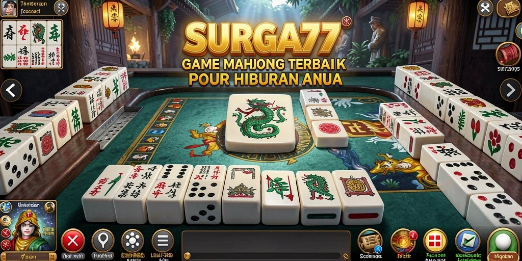 Gameplay seru SURGA77 dengan grafis Mahjong yang menawan.