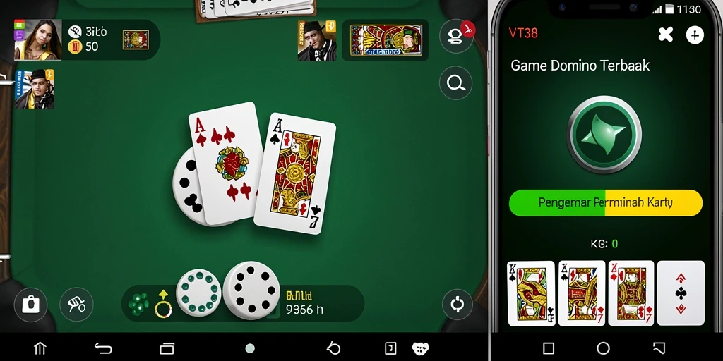 Tampilan gameplay VT38 yang seru dalam permainan Domino.