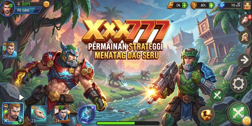 Tampilan mendebarkan dari gameplay strategis XXX777.