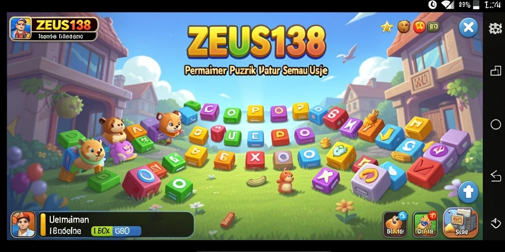 Tampilan gameplay ZEUS138 yang penuh warna dan menantang.
